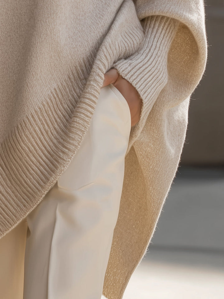 Ximena - Übergroßer Pullover mit weitem Ausschnitt und Drapierung
