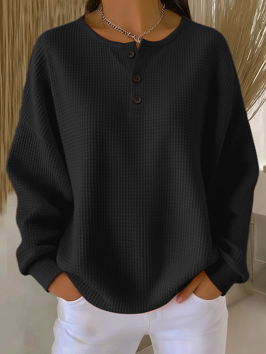 Zsazsa – Henley-Sweatshirt aus Waffelstrick