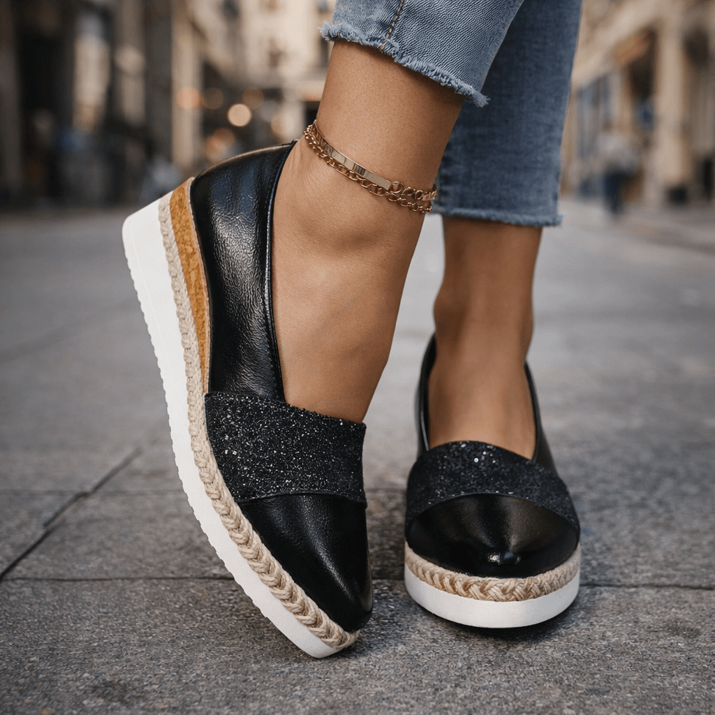 Jacky - Glitzer-Keilabsatz-Slip-On-Sneaker