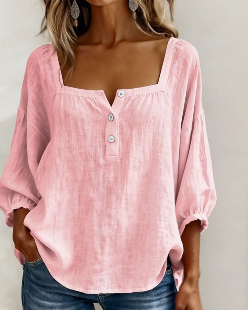 Fiona – Luftige Bluse aus Baumwollleinen