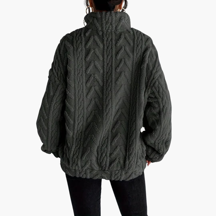 Evelyn | Luxe Fleece-Sweatshirt mit Zopfmuster