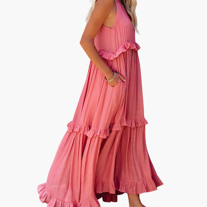 Joanna | Ruffle Breeze Maxikleid