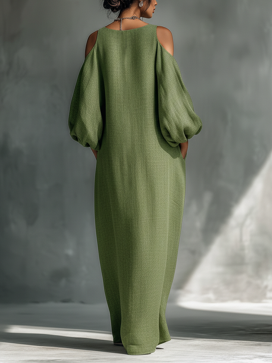 Everlyn – Fließendes Maxikleid mit Carmen-Ausschnitt