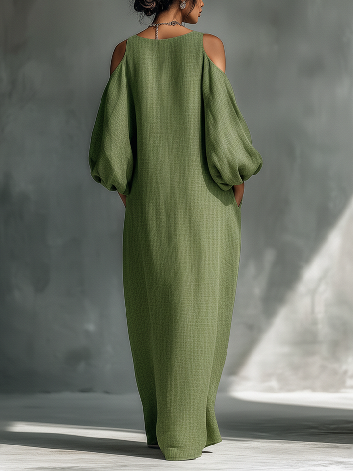 Everlyn – Fließendes Maxikleid mit Carmen-Ausschnitt