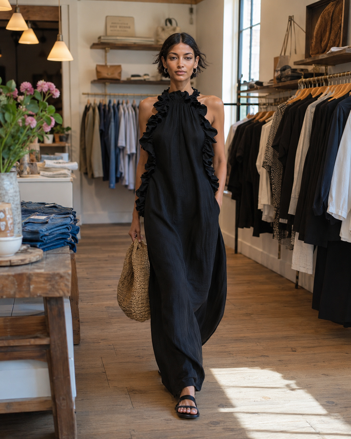 Darlene – Ärmelloses Maxi-Leinenkleid