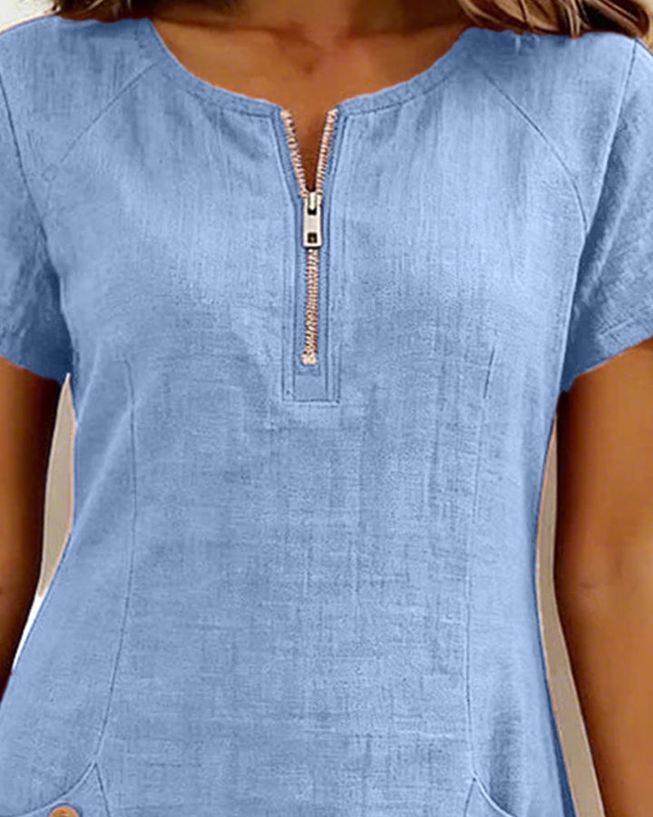 Vania - Baumwollkleid mit Reißverschlusstasche