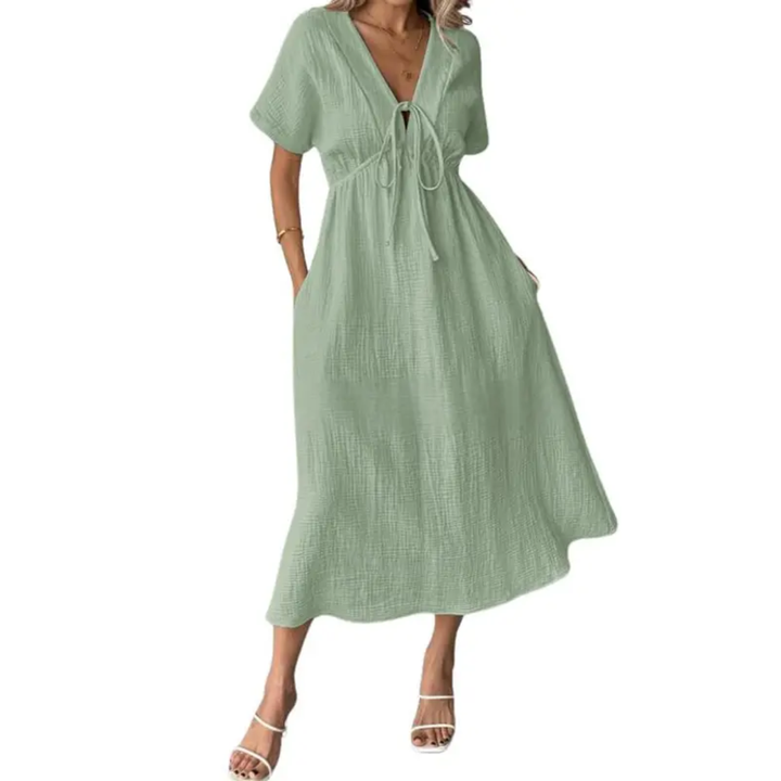 Brianna - Lässiges Maxikleid mit V-Ausschnitt