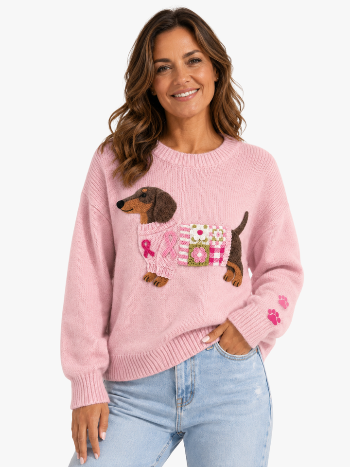 Emelia - Strickpullover mit Dackel-Muster