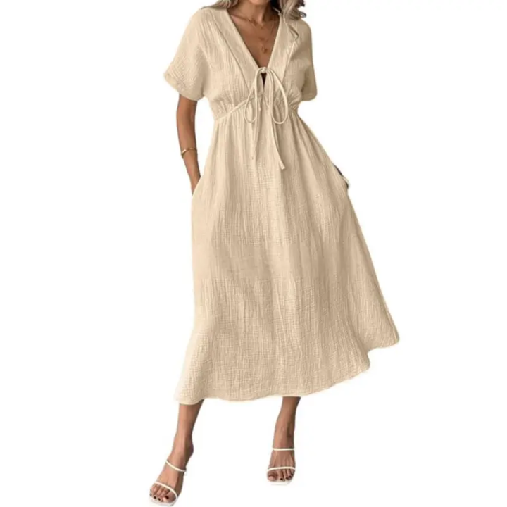 Brianna - Lässiges Maxikleid mit V-Ausschnitt