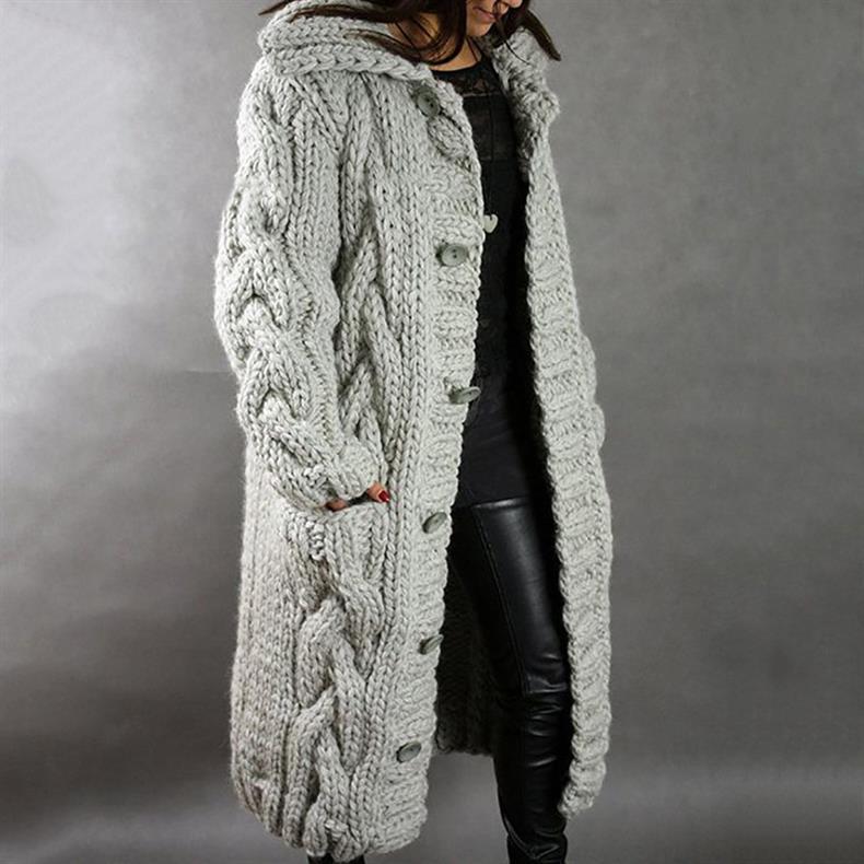 Carine - Elegante, lange Strickjacke