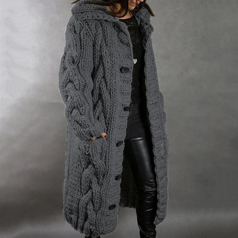 Carine - Elegante, lange Strickjacke