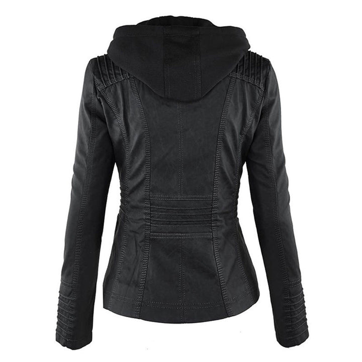 Cecille – Moderne Lederjacke mit Kapuze