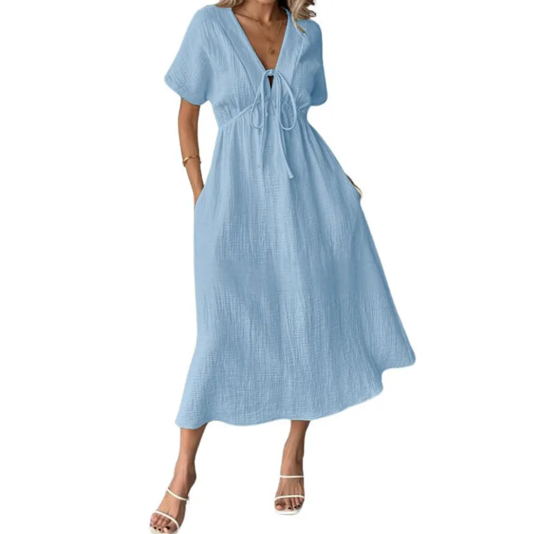 Brianna - Lässiges Maxikleid mit V-Ausschnitt