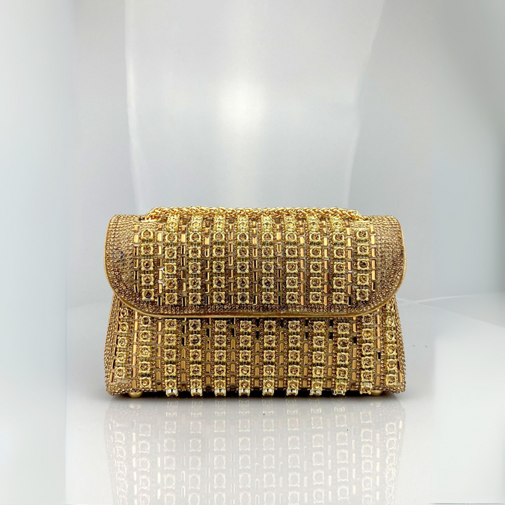 Lenny – Schicke Schultertasche mit Kette und farbigen Diamanten