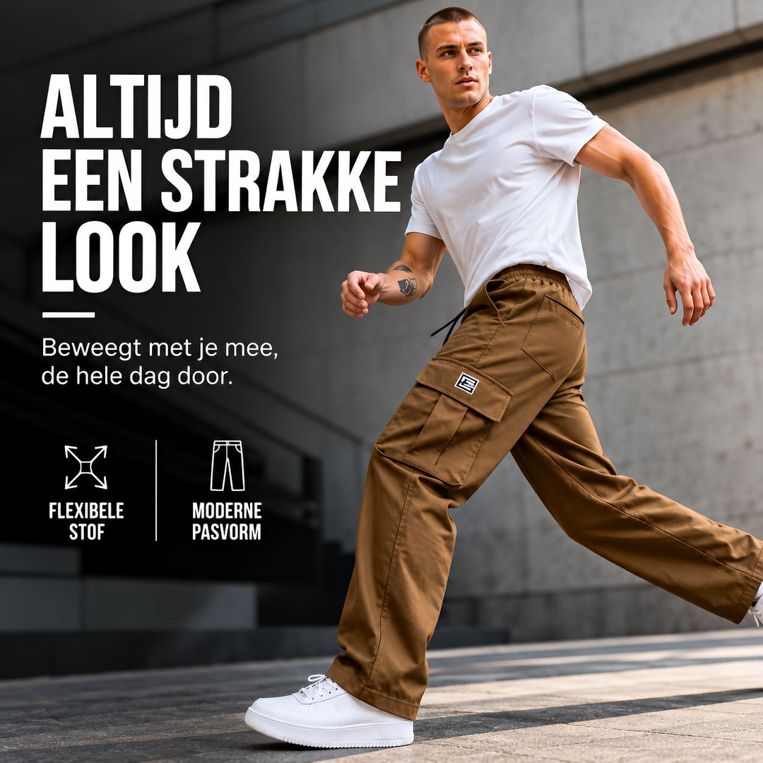 Heren cargobroek | Relaxed fit met veel zakken | 1+1 GRATIS