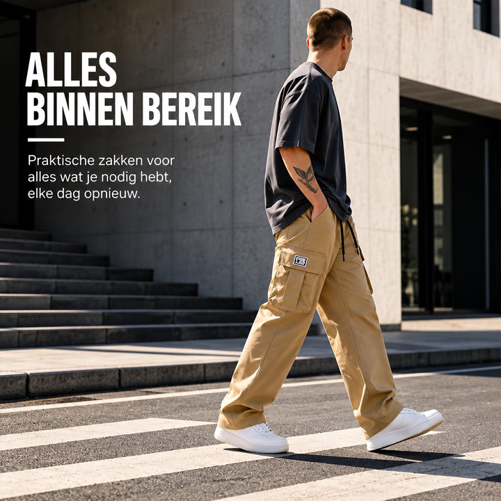 Heren cargobroek | Relaxed fit met veel zakken | 1+1 GRATIS