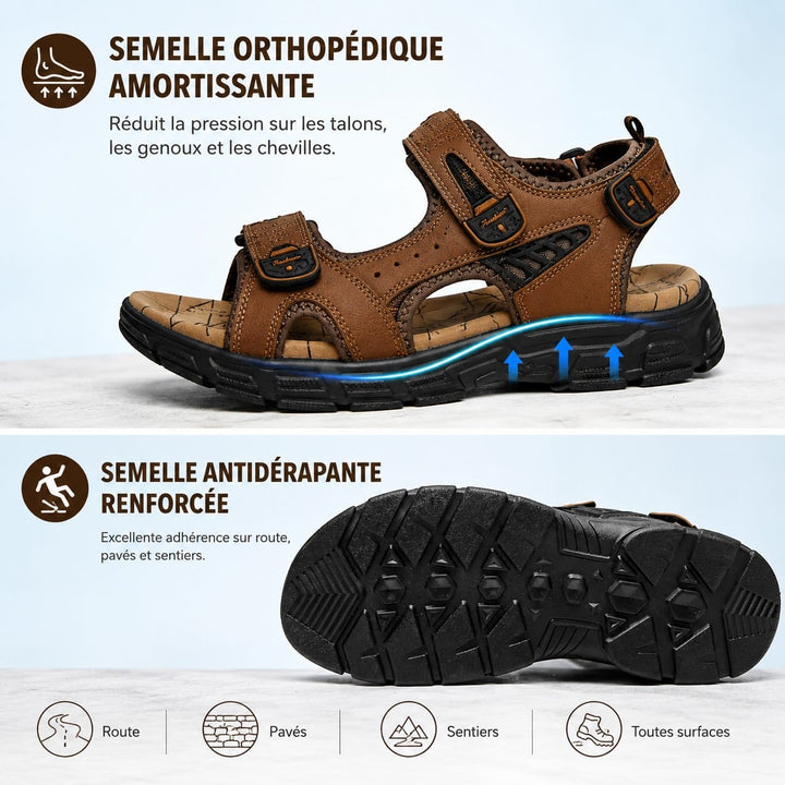 Marcus – Orthopädische Ledersandalen (1 kaufen, 1 gratis dazu)