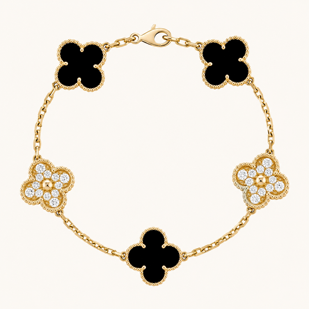 KLEEBLATT | Golden Schwarz Armband Prestige