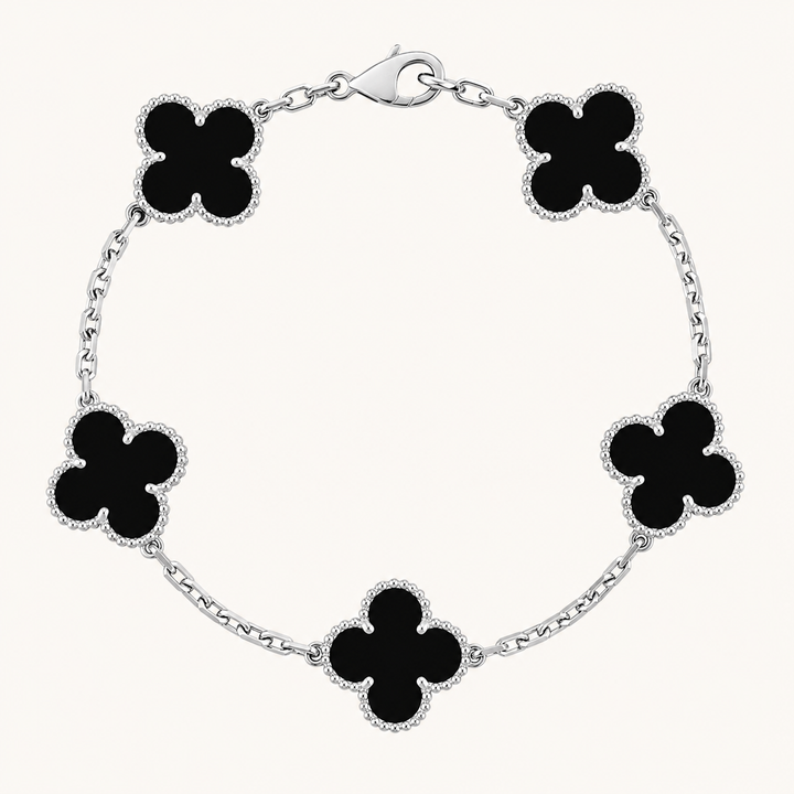 KLEEBLATT | Schwarzes/Silbernes Armband