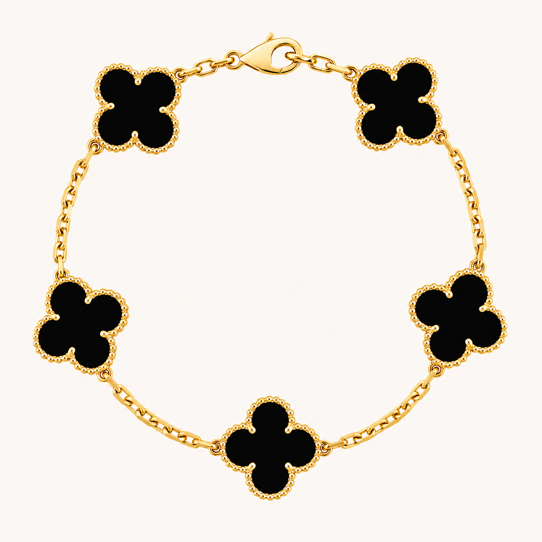 KLEEBLATT | Schwarzes/Silbernes Armband
