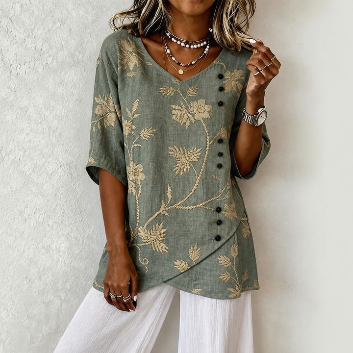 Denise – Bluse mit Blumenstickerei