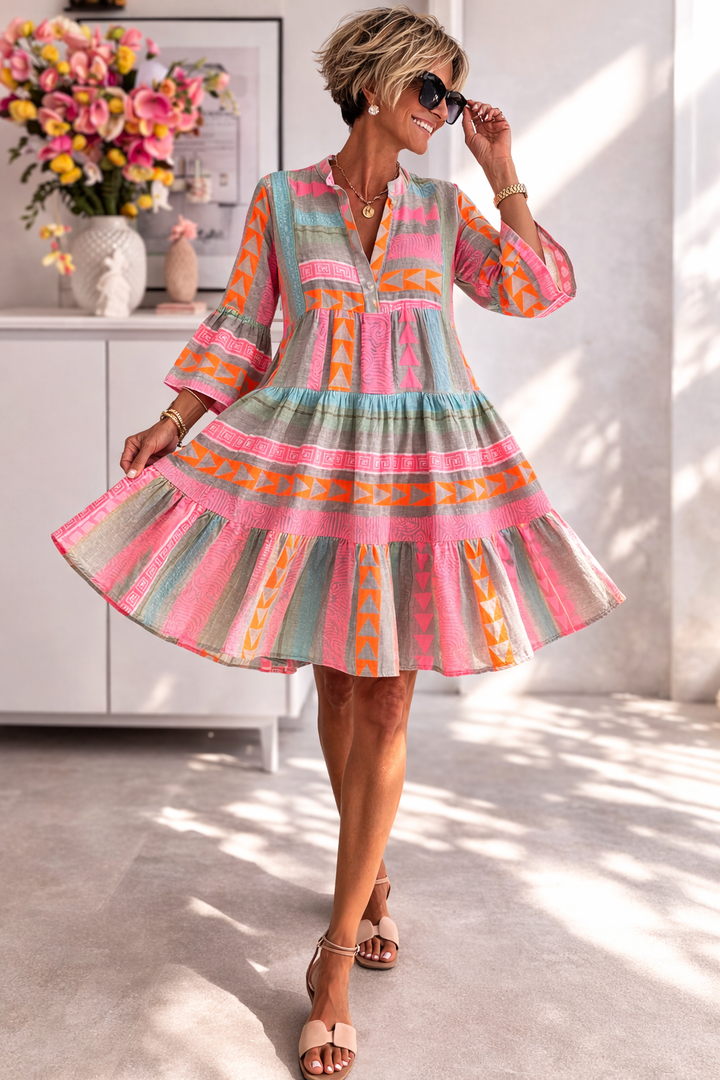 Gaile – Gemustertes fließendes Midikleid