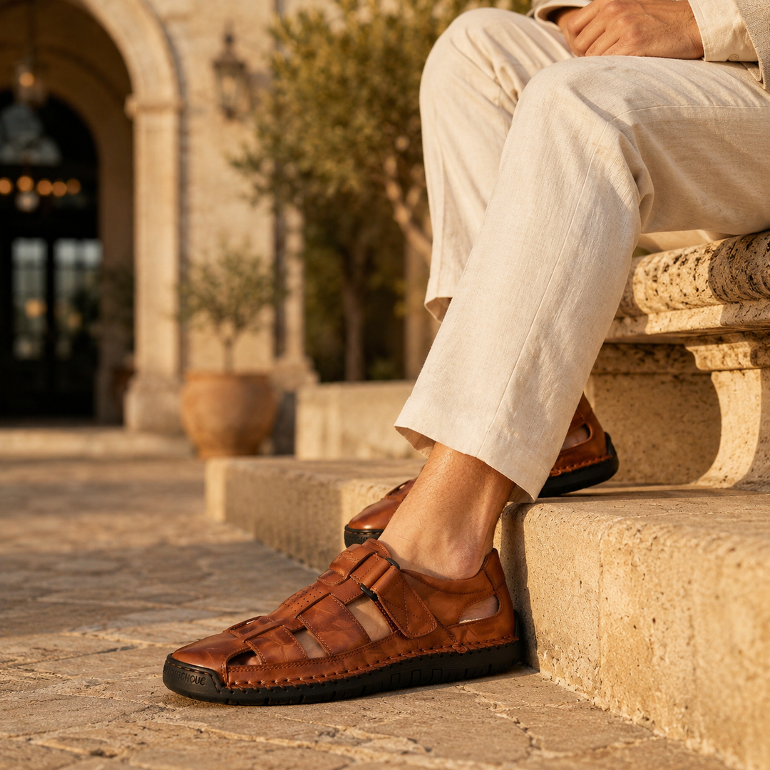 Mikko – Fischer-Sandalen aus vollnarbigem Leder