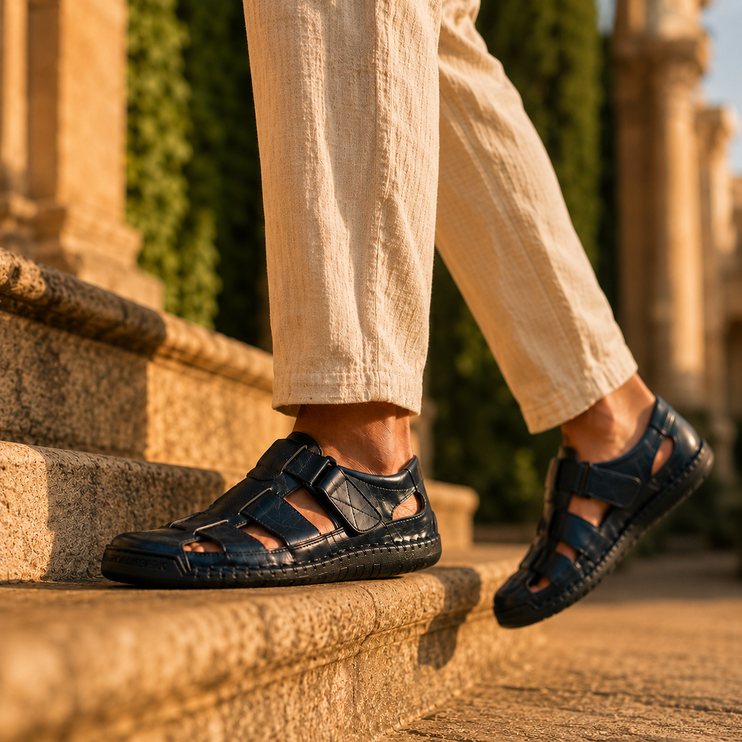 Mikko – Fischer-Sandalen aus vollnarbigem Leder