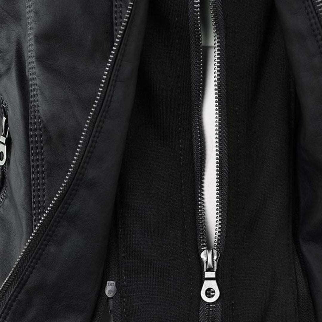 Cecille – Moderne Lederjacke mit Kapuze