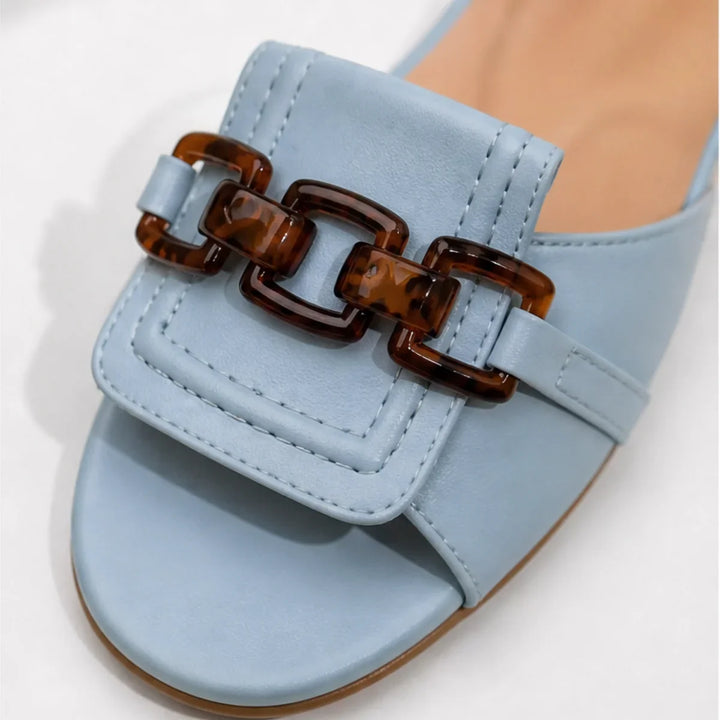 Amie - Hellblaue Sandaletten mit Absatz