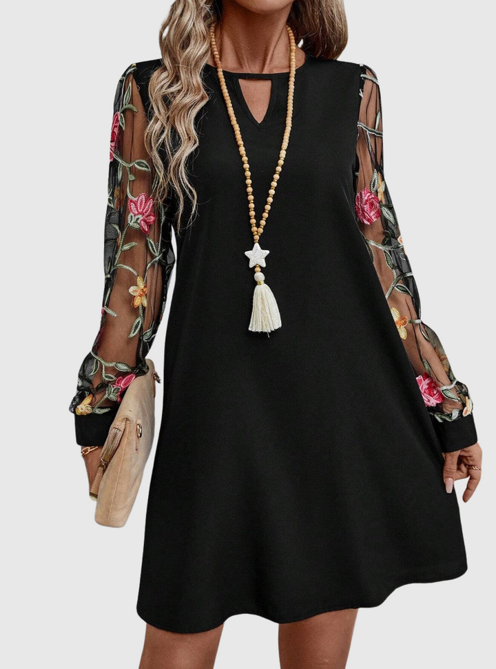 Jaia – Elegantes Minikleid mit Blumendruck und V-Ausschnitt