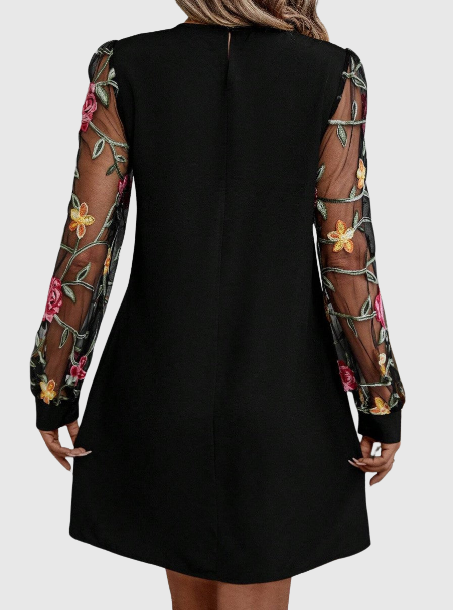Jaia – Elegantes Minikleid mit Blumendruck und V-Ausschnitt