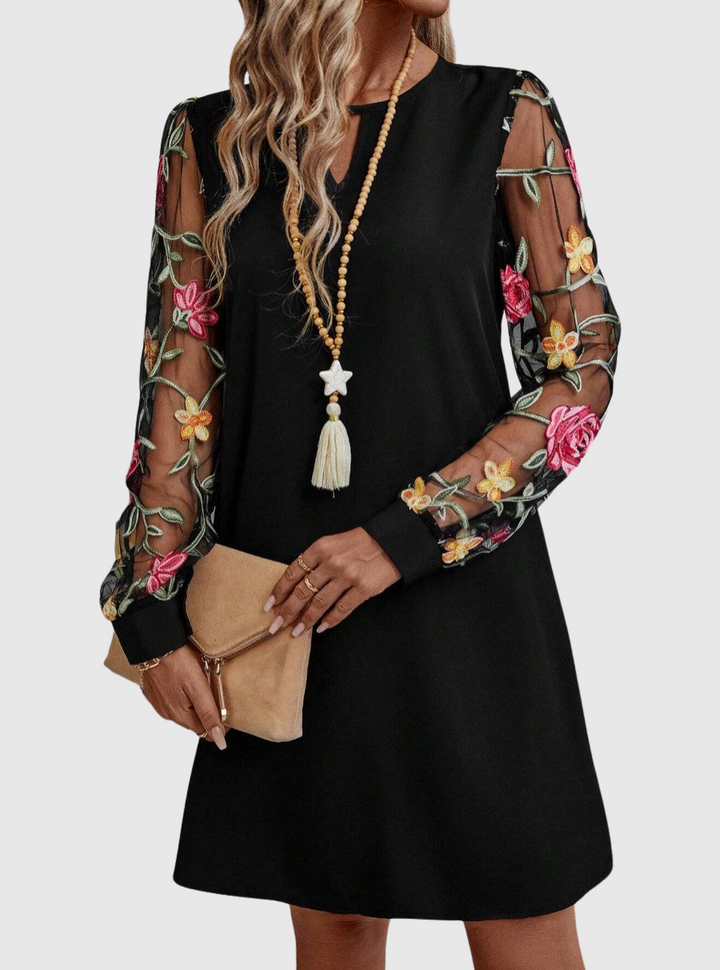 Jaia – Elegantes Minikleid mit Blumendruck und V-Ausschnitt