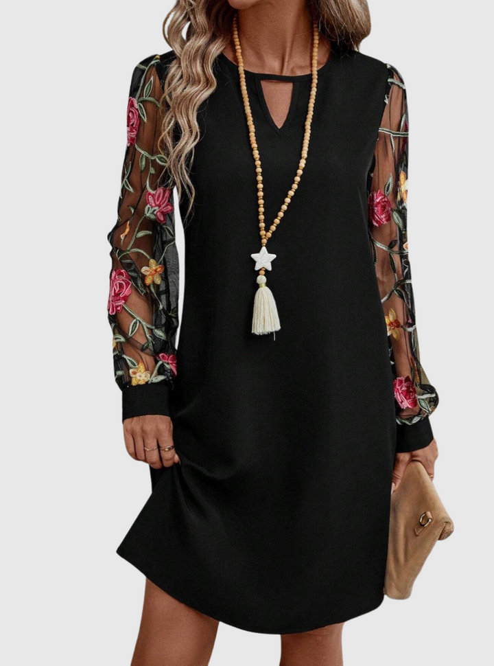 Jaia – Elegantes Minikleid mit Blumendruck und V-Ausschnitt