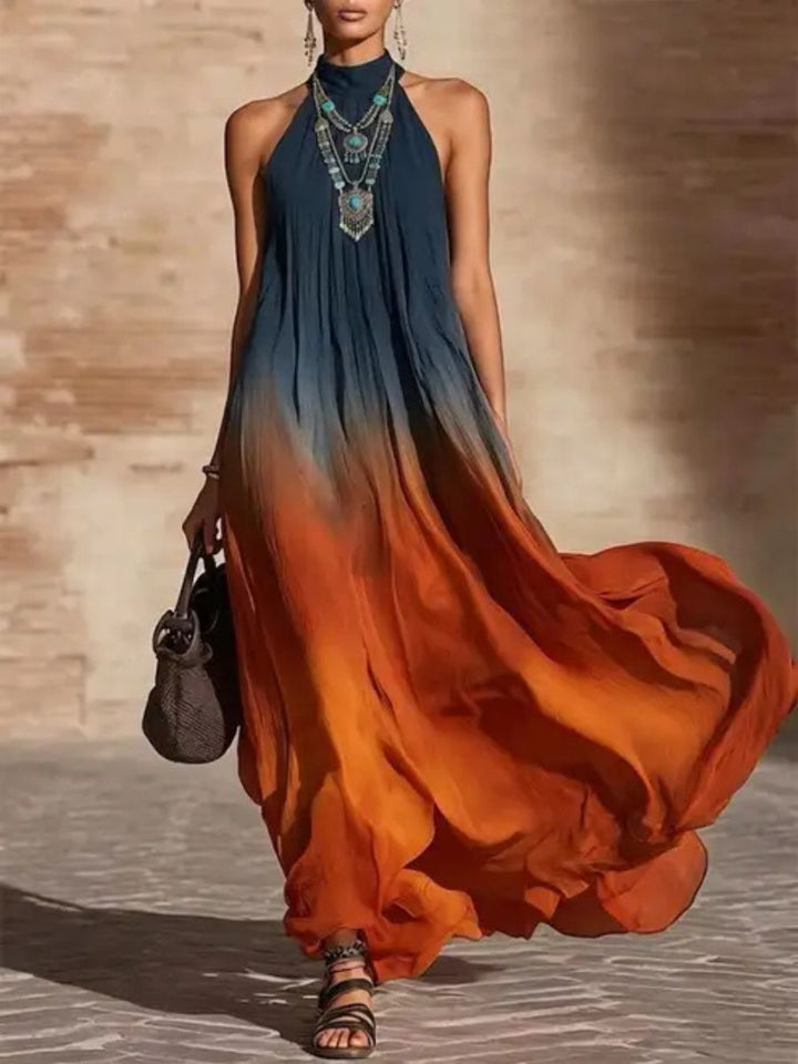 Carmin - Maxikleid im Boho-Stil mit Farbverlauf