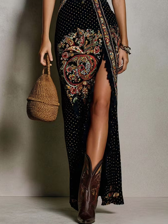Mica – Maxikleid mit böhmischem Muster