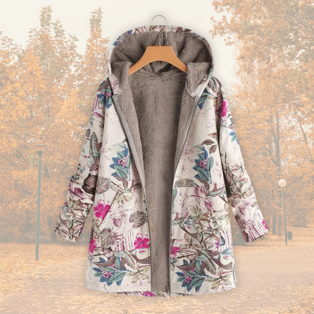 Camellia – Leichte Winterjacke mit Webpelzfutter