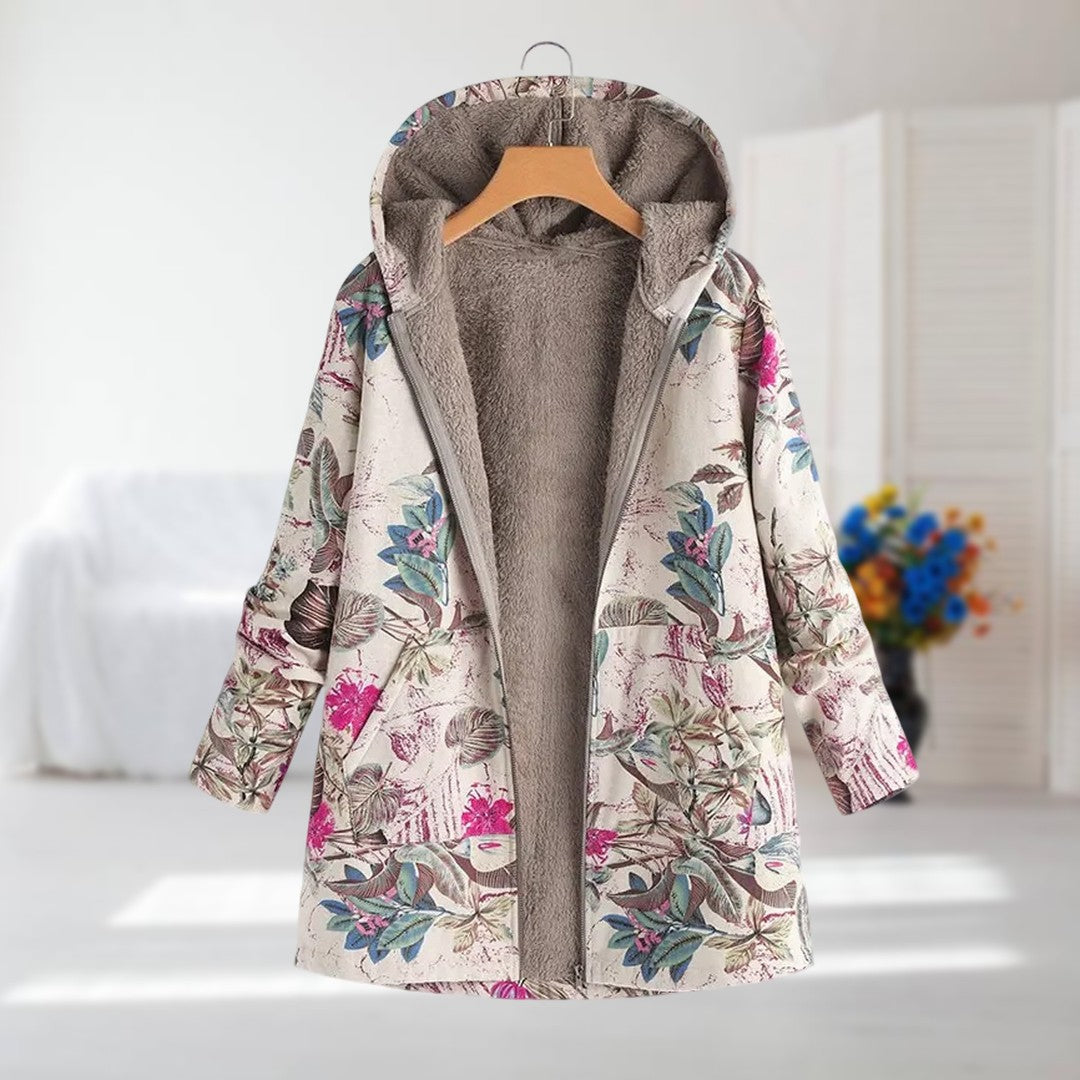 Camellia – Leichte Winterjacke mit Webpelzfutter
