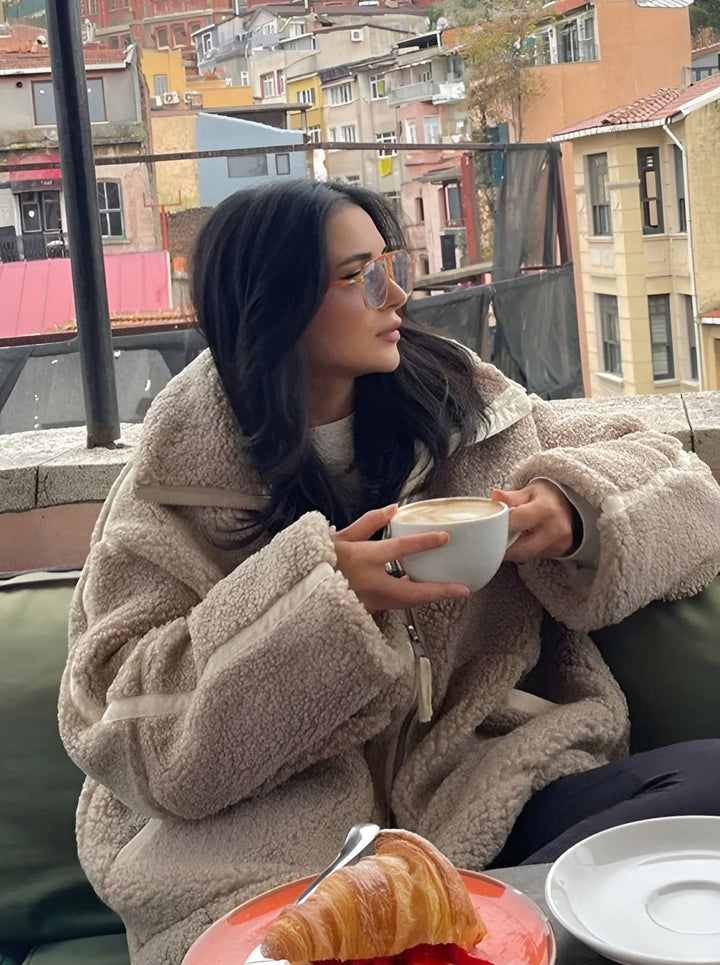 Jacky – Übergroße Teddy-Fleecejacke