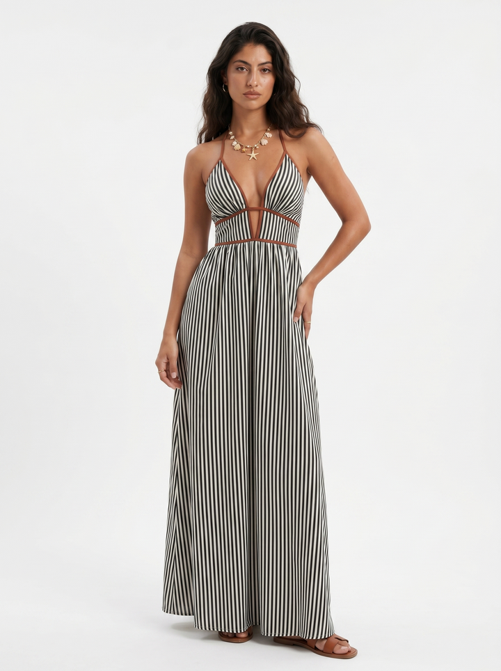 Pia – Fließendes Maxikleid mit Neckholder für den Sommer