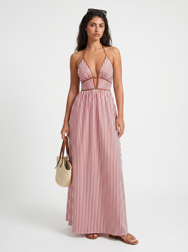 Pia – Fließendes Maxikleid mit Neckholder für den Sommer