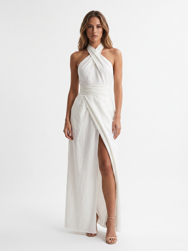 Norlene – Elegantes Neckholder-Maxikleid