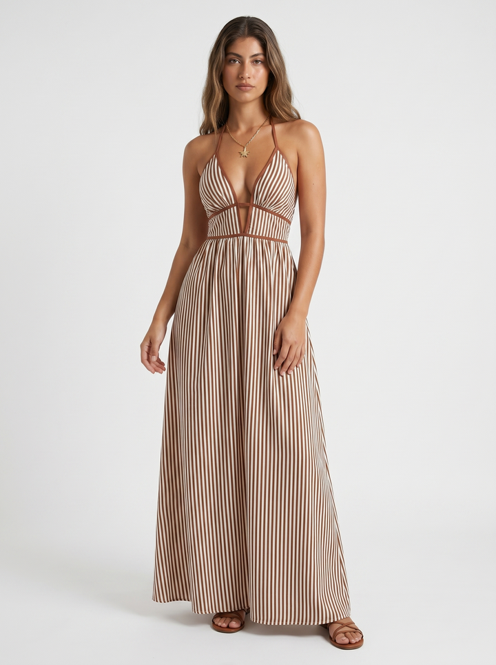 Pia – Fließendes Maxikleid mit Neckholder für den Sommer