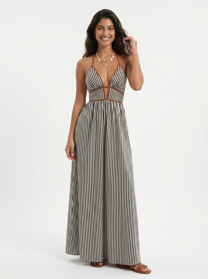 Pia – Fließendes Maxikleid mit Neckholder für den Sommer