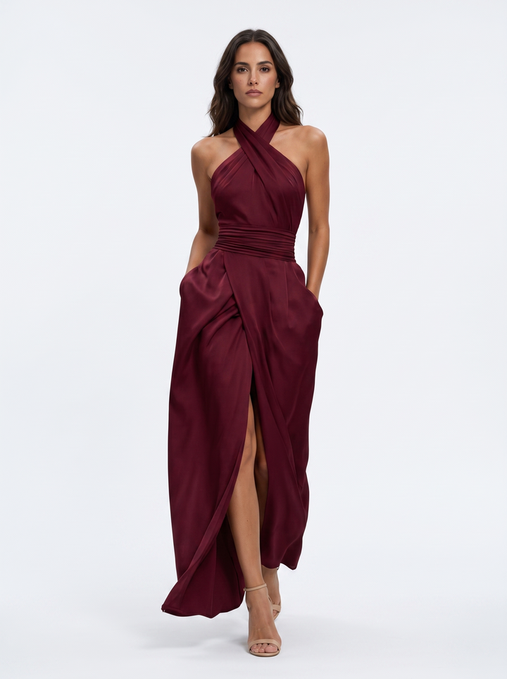 Norlene – Elegantes Neckholder-Maxikleid