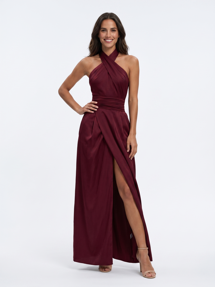 Norlene – Elegantes Neckholder-Maxikleid
