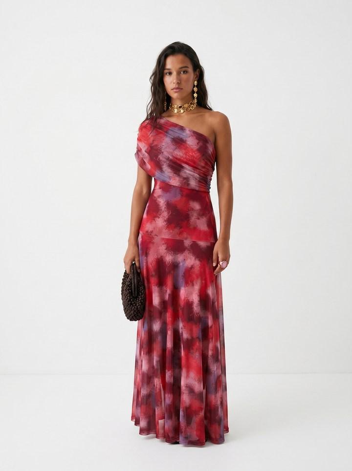 Mia – Elegantes schulterfreies Maxikleid