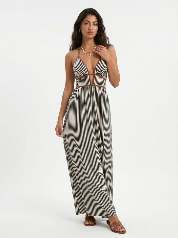 Pia – Fließendes Maxikleid mit Neckholder für den Sommer