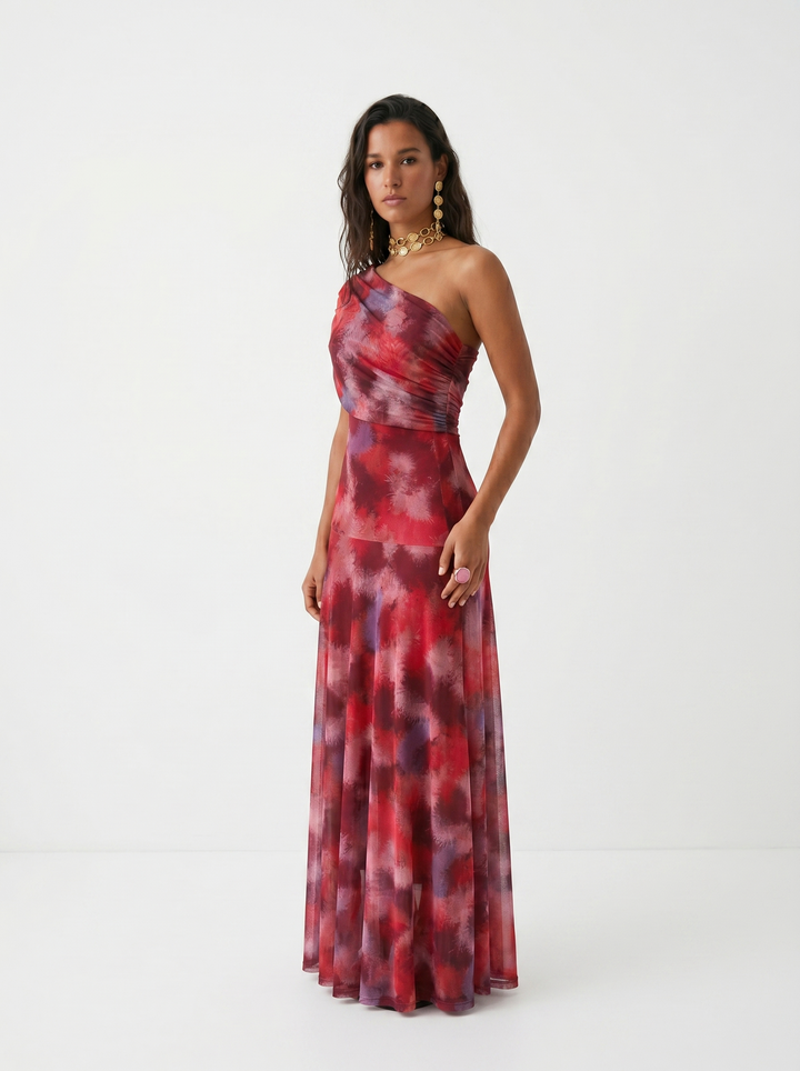 Mia – Elegantes schulterfreies Maxikleid