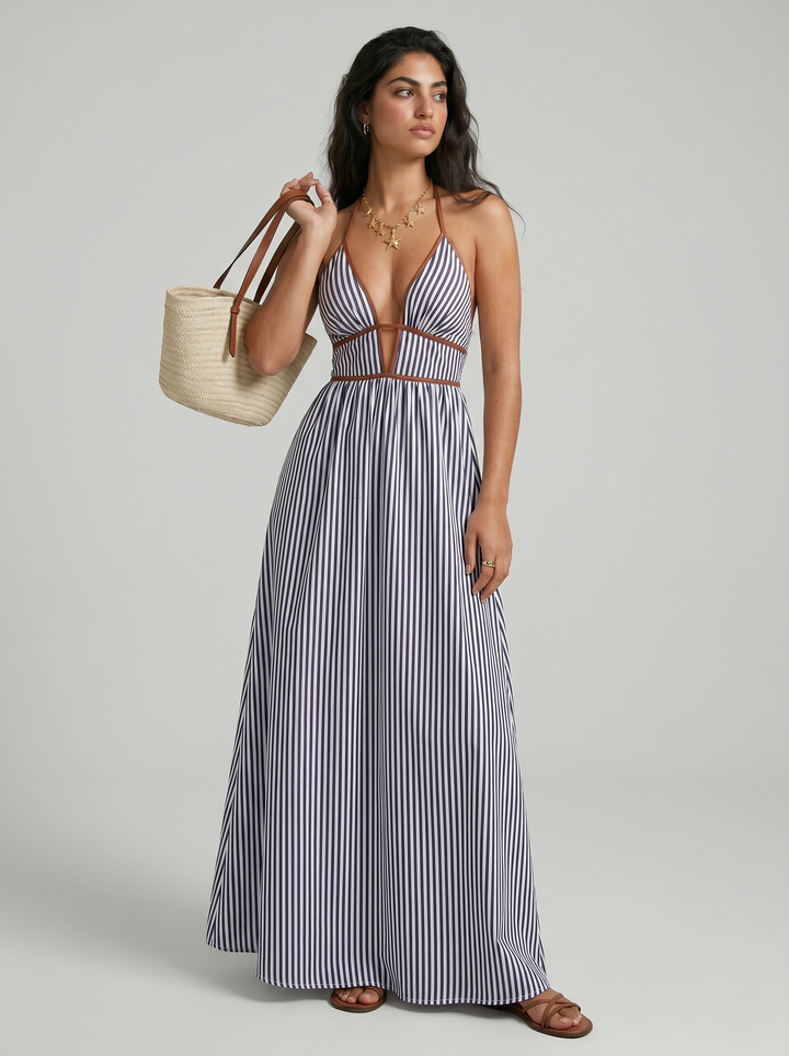 Pia – Fließendes Maxikleid mit Neckholder für den Sommer
